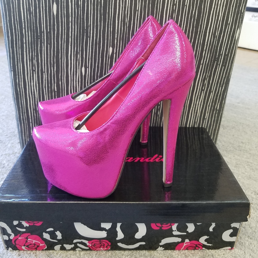 Eye Candy Pink Platform Heels